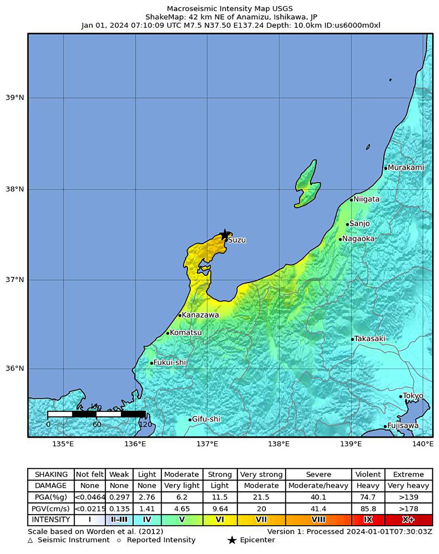 Japón activa la alerta de tsunami en su costa occidental tras terremoto de  7,4 grados | Qué Pasa, image size:1523x1920