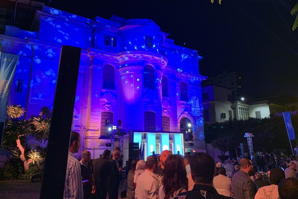 Inauguración de la nueva exposición temporal del Museo Nacional de Alejandría con estatuas hundidas durante siglos en el Mediterráneo. La muestra se inauguró en la noche del miércoles, en coincidencia con la celebración del Día del Patrimonio Cultural Subacuático.EFE/Pablo de Aguinaco