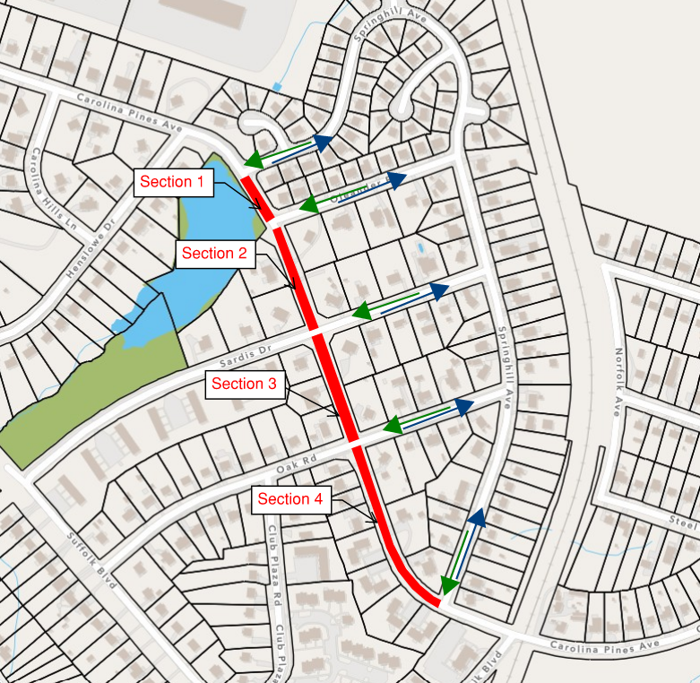 Carolina Pines Ave. permanecerá cerrada por secciones hasta el 21 de noviembre debido a los trabajos de tala de árboles que forman parte del proyecto de ampliación multimodal de la vía.