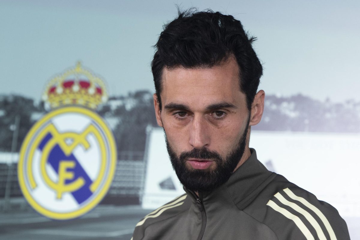 El técnico del Real Madrid, Álvaro Arbeloa, durante la rueda de prensa posterior al entrenamiento del equipo de este viernes en la Ciudad Deportiva de Valdebebas para preparar el partido de LaLiga contra el Levante, que juega mañana, sábado, en el estadio Bernabéu. EFE/Sergio Pérez