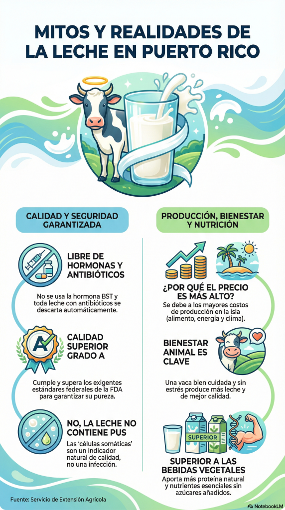 ¿Qué tanto sabemos sobre la leche que consumimos en Puerto Rico? Un estudio aclara dudas frecuentes sobre precio, calidad y bienestar animal.
