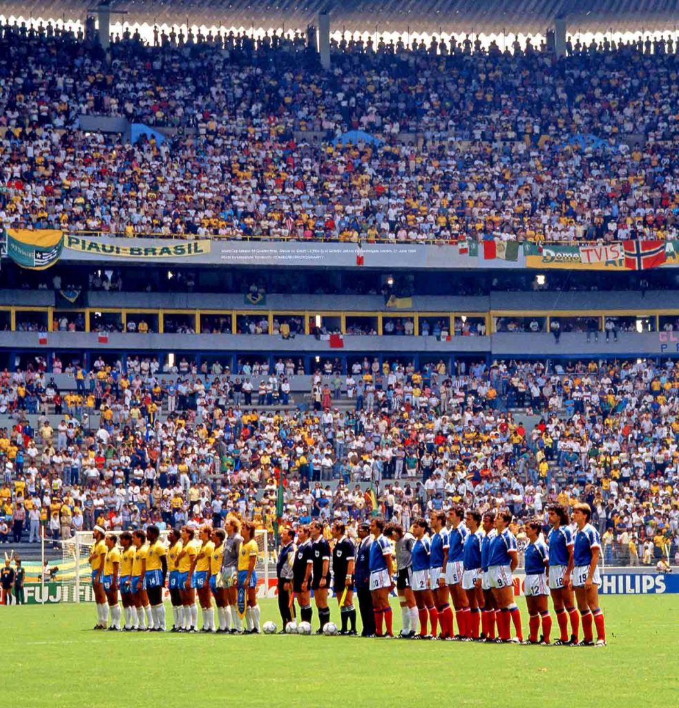 Brasil contra Francia en la semifinal del Mundial de México 1986