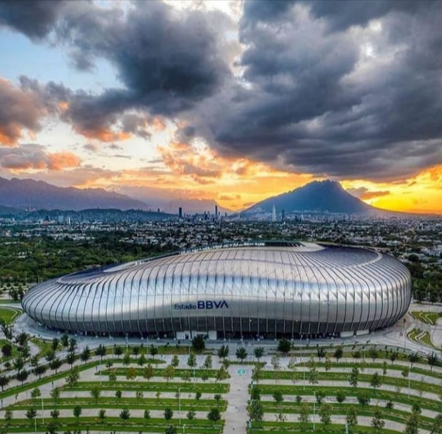 Fachada del Estadio BBVA en Monterrey, México
