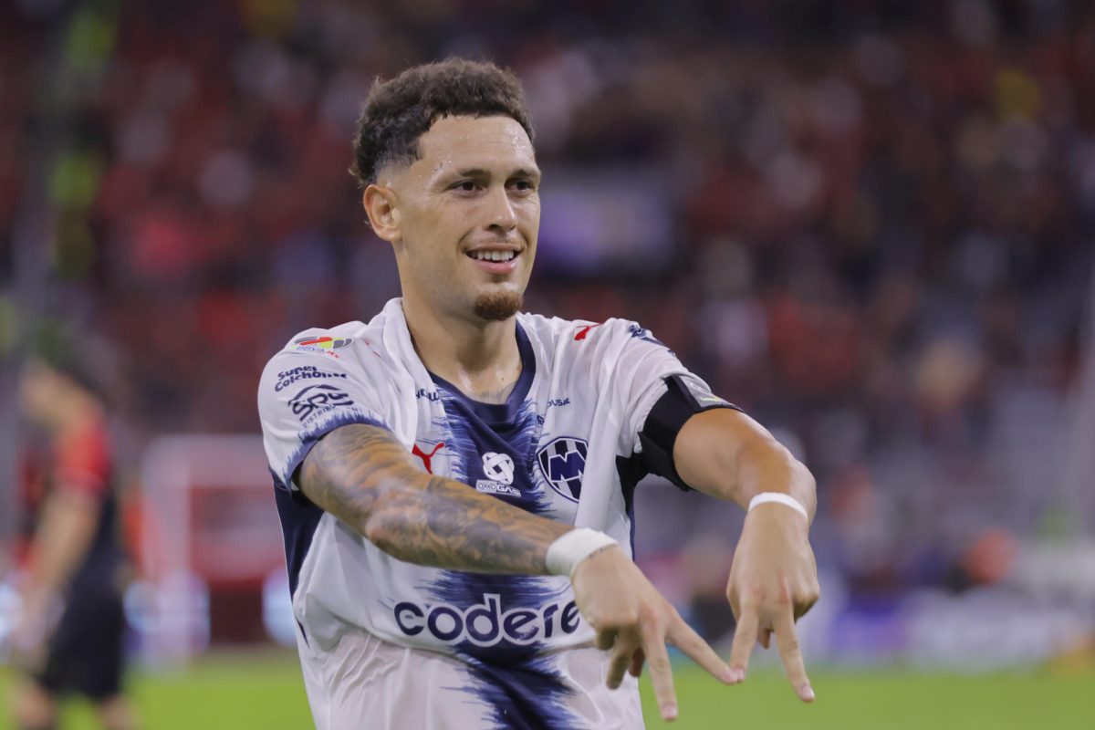 Lucas Ocampos de Monterrey celebra un gol este sábado, durante un partido de la jornada 3 de del torneo apertura 2026 de la Liga MX entre Atlas y Monterrey disputado en el estadio Jalisco en Guadalajara (México). EFE/ Francisco Guasco 